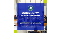Community Budget Meeting tomorrow night @ 7pm.